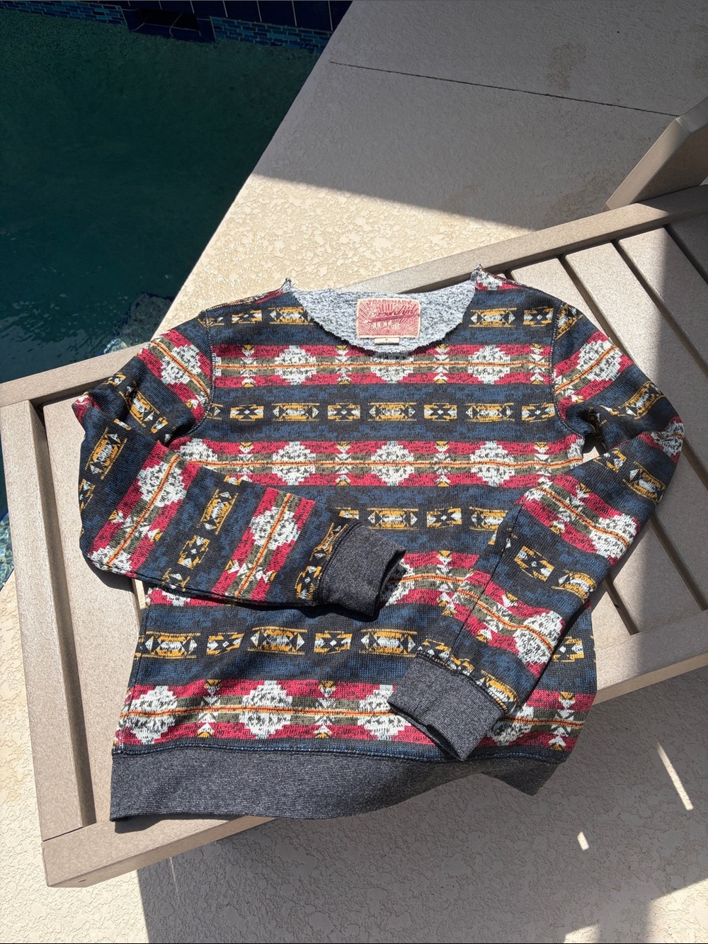 Brooklyn Cloth Aztec Mens Southwestern Crewneck Pullover Tribal Boho S
